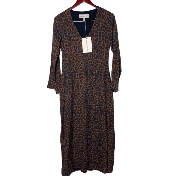 NWT Mara Hoffman Naliyah Maxi Brown Leopard Dress sz 2 - Picture 3 of 9
